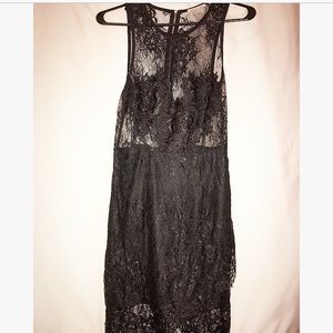 Lacey black bodycon dress